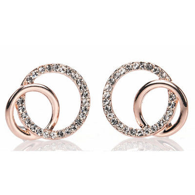 Newgrange Earrings - Interlocking Diamanté Loop