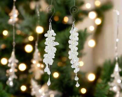 Christmas Tree Hanging Decoration - Clear Cluster Drops