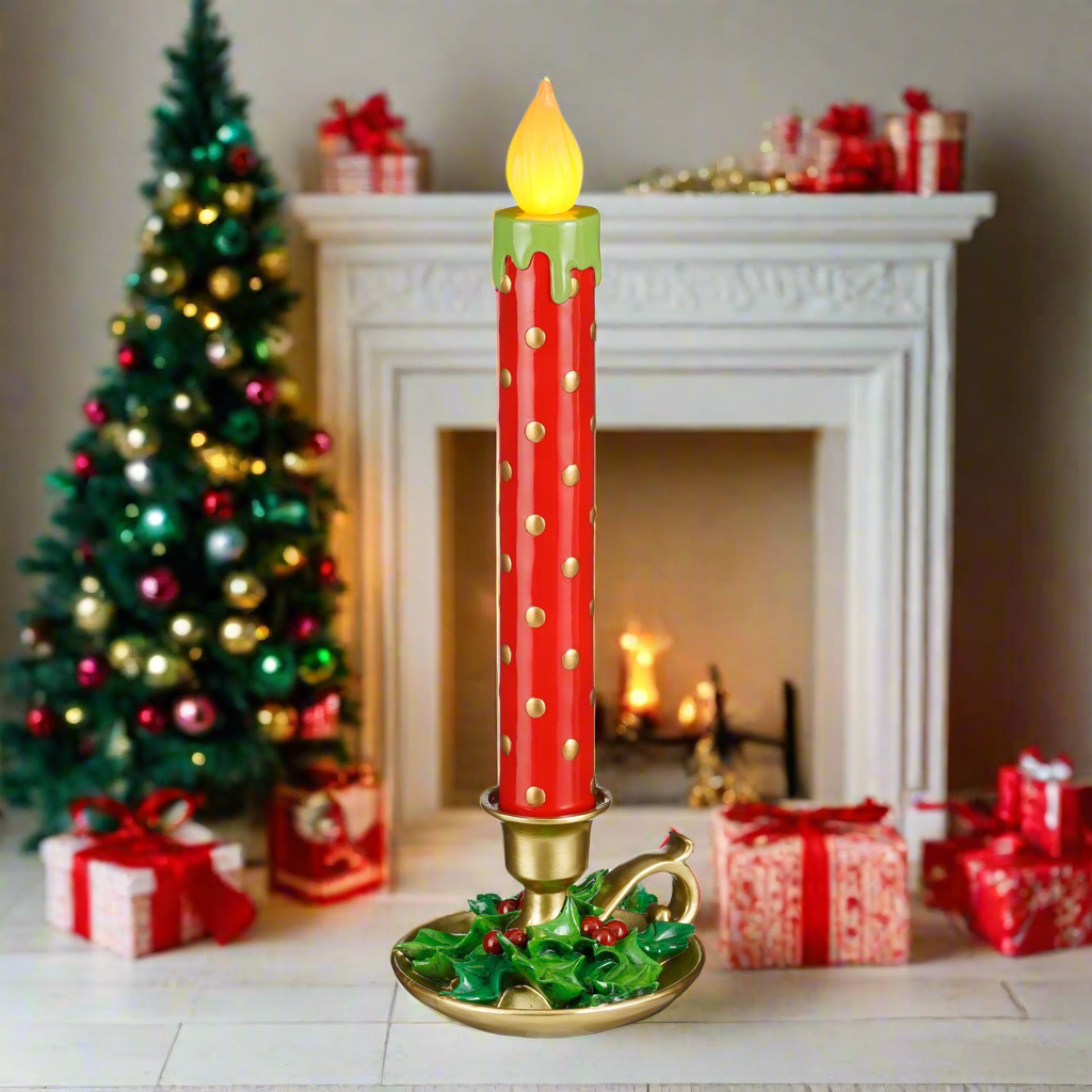 Christmas LED Collection - Vintage Over Sized Christmas Candle