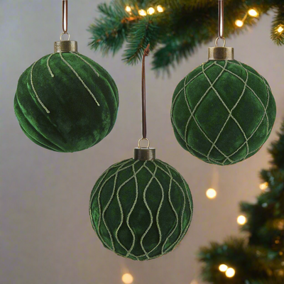 Christmas Tree Decoration - Green Velvet