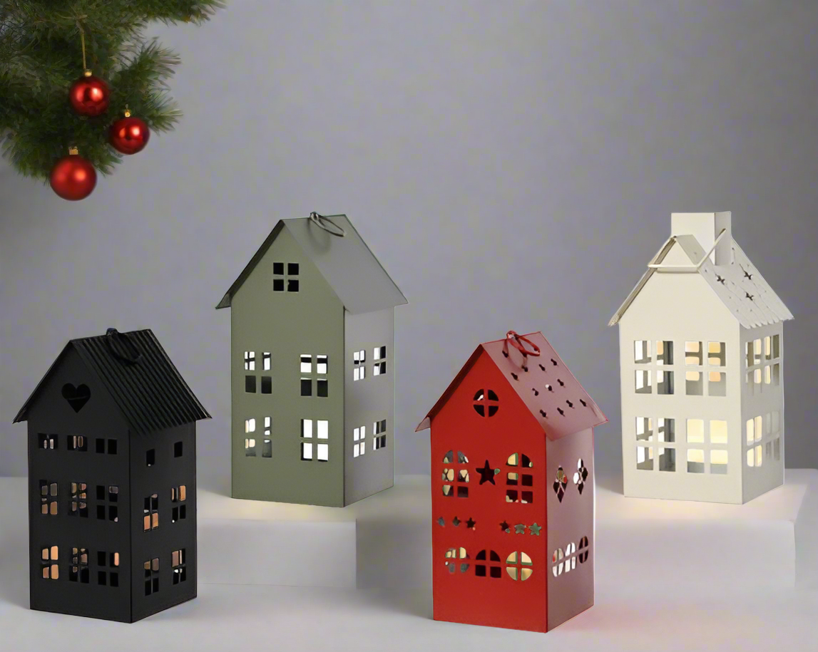 Christmas Candle Holder - Iron House Lantern
