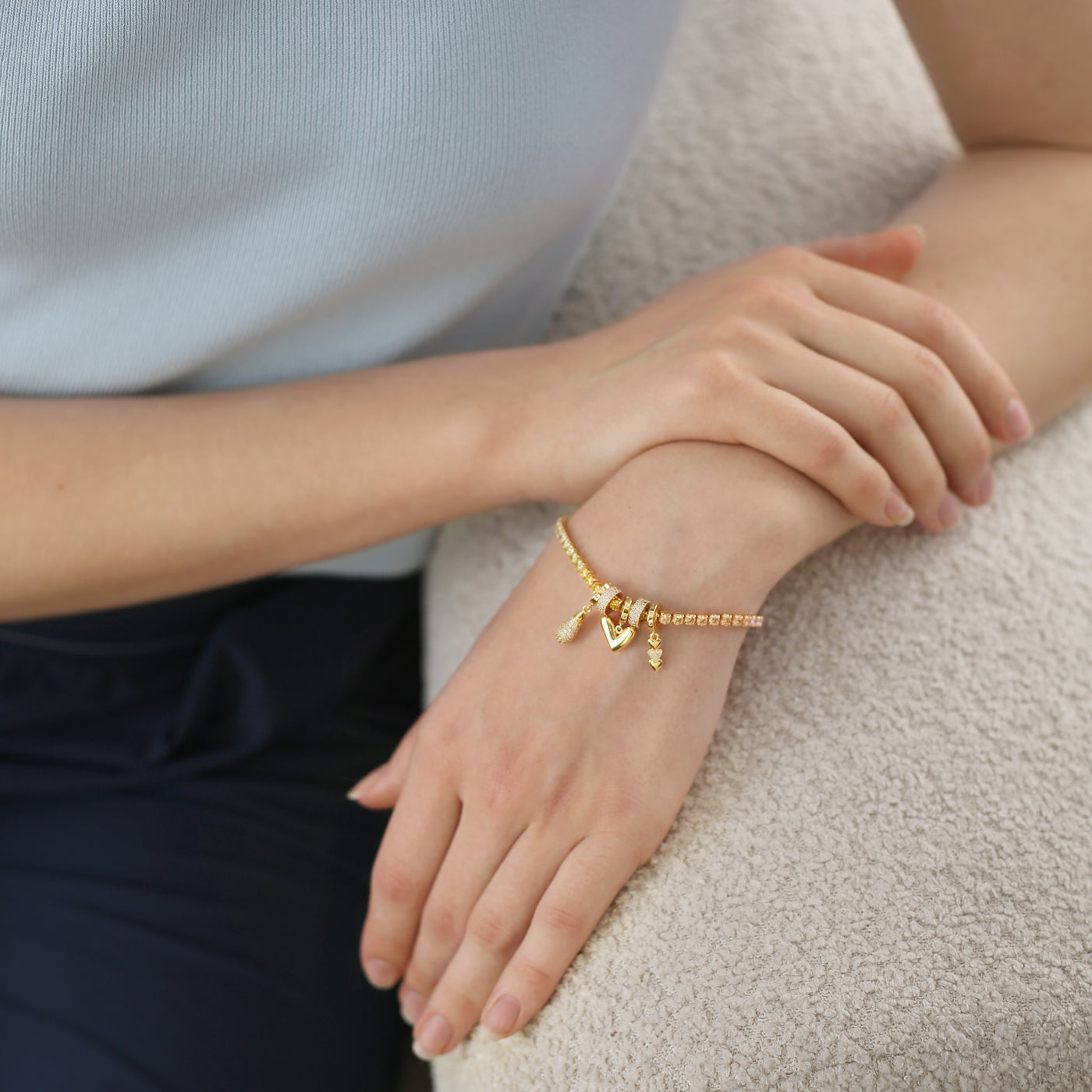 Newbridge Silverware Bracelet - Gold Plated Heart Charm