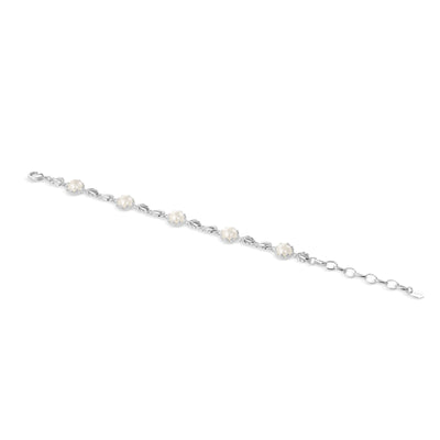 Newbridge Silverware Bracelet - Pearl Leaf Link