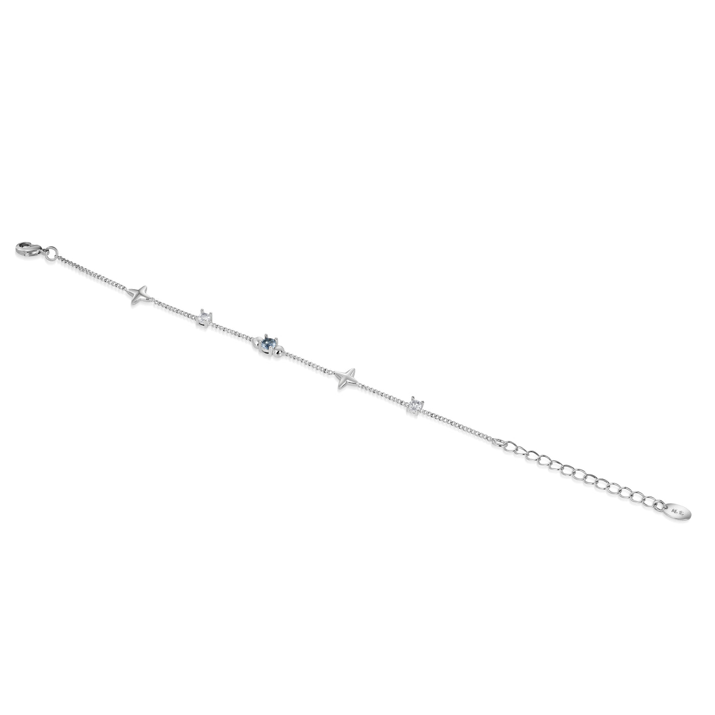 Newbridge Silverware Bracelet - Star with Blue Stone