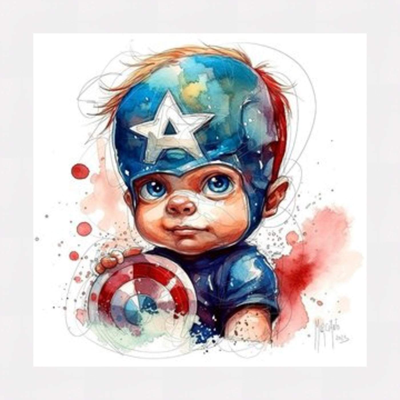 Baby Grogu/Captain America/Superman Art On Glass- **CLICK & COLLECT ONLY**