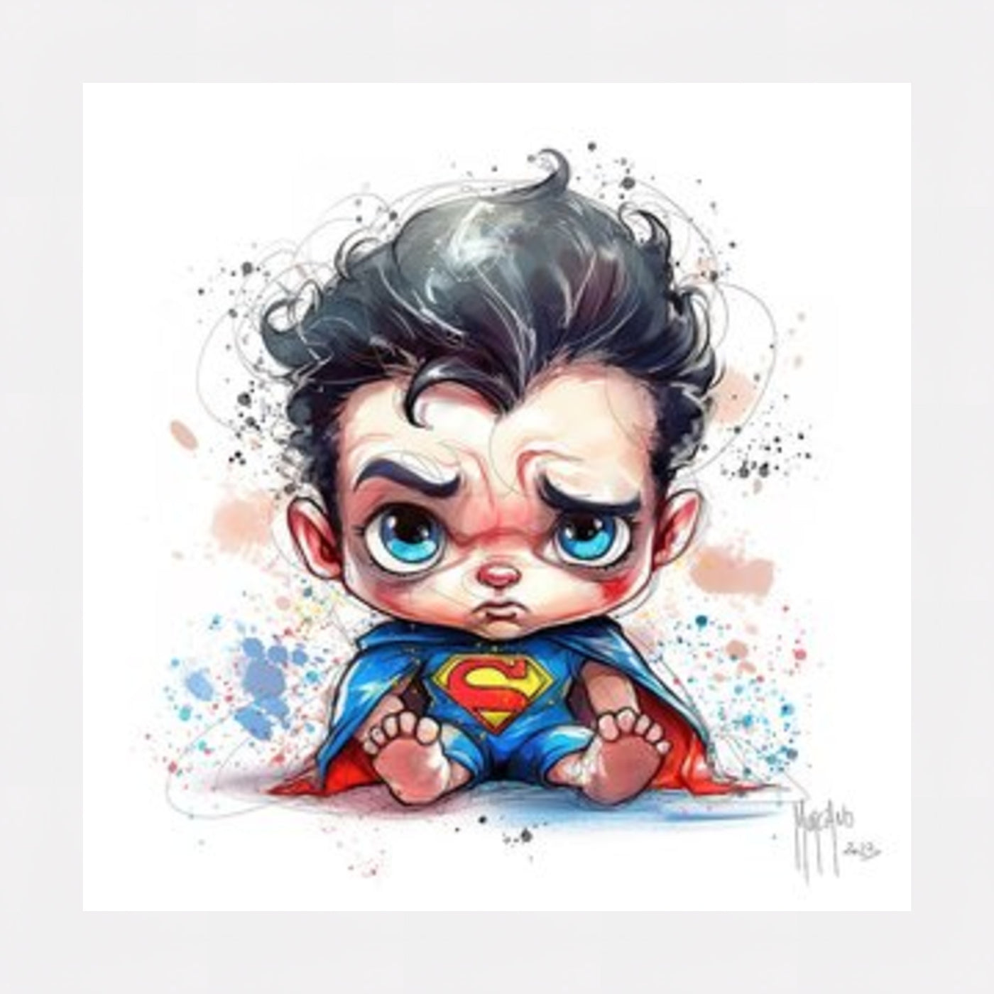 Baby Grogu/Captain America/Superman Art On Glass- **CLICK & COLLECT ONLY**