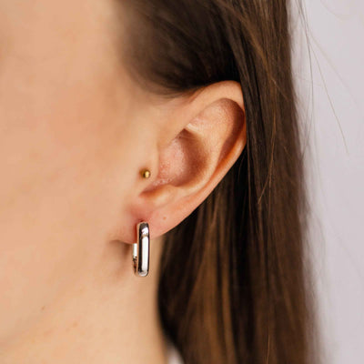 Gisser Sterling Silver Earrings - Bold 20 mm Long Hoop Earrings