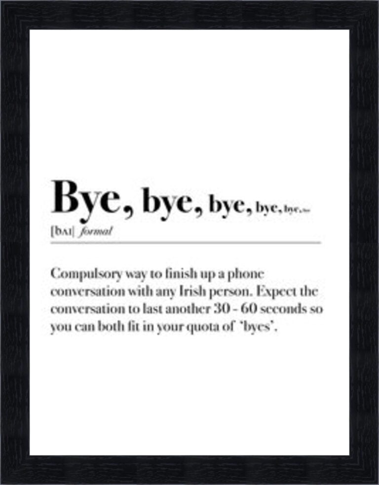 Irish Sayings with Dictionary Meaning - Art On Glass - CLICK & COLLECT ONLY