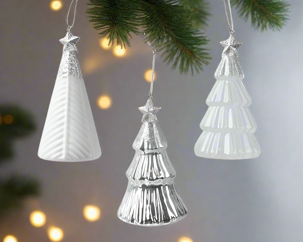 Glass Tree Hanging Decoration with Star **CLICK & COLLECT ONLY**