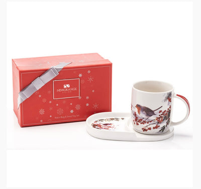 Newgrange Living Christmas 2024 Robin Bone China Mug & Snack Plate Gift Set