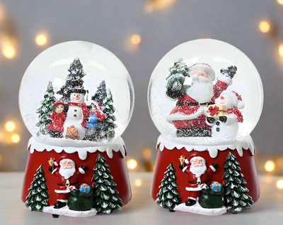 Christmas Snowglobe Collection - Santa/Snowman