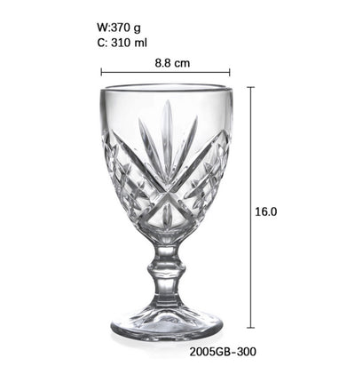 Killarney Crystal Trinity Goblet Glass - Set of 6 PQ6