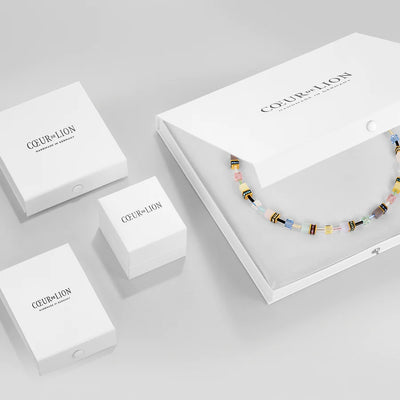 Coeur de Lion - GeoCUBE® Precious Fusion Pearls - Black-Gold Necklace