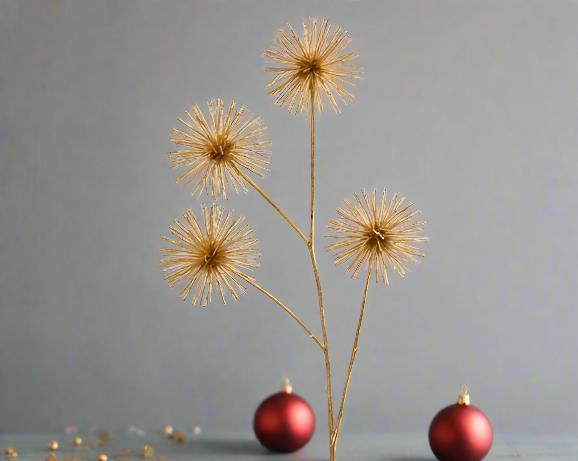 Christmas Floristry Stem - Gold Allium