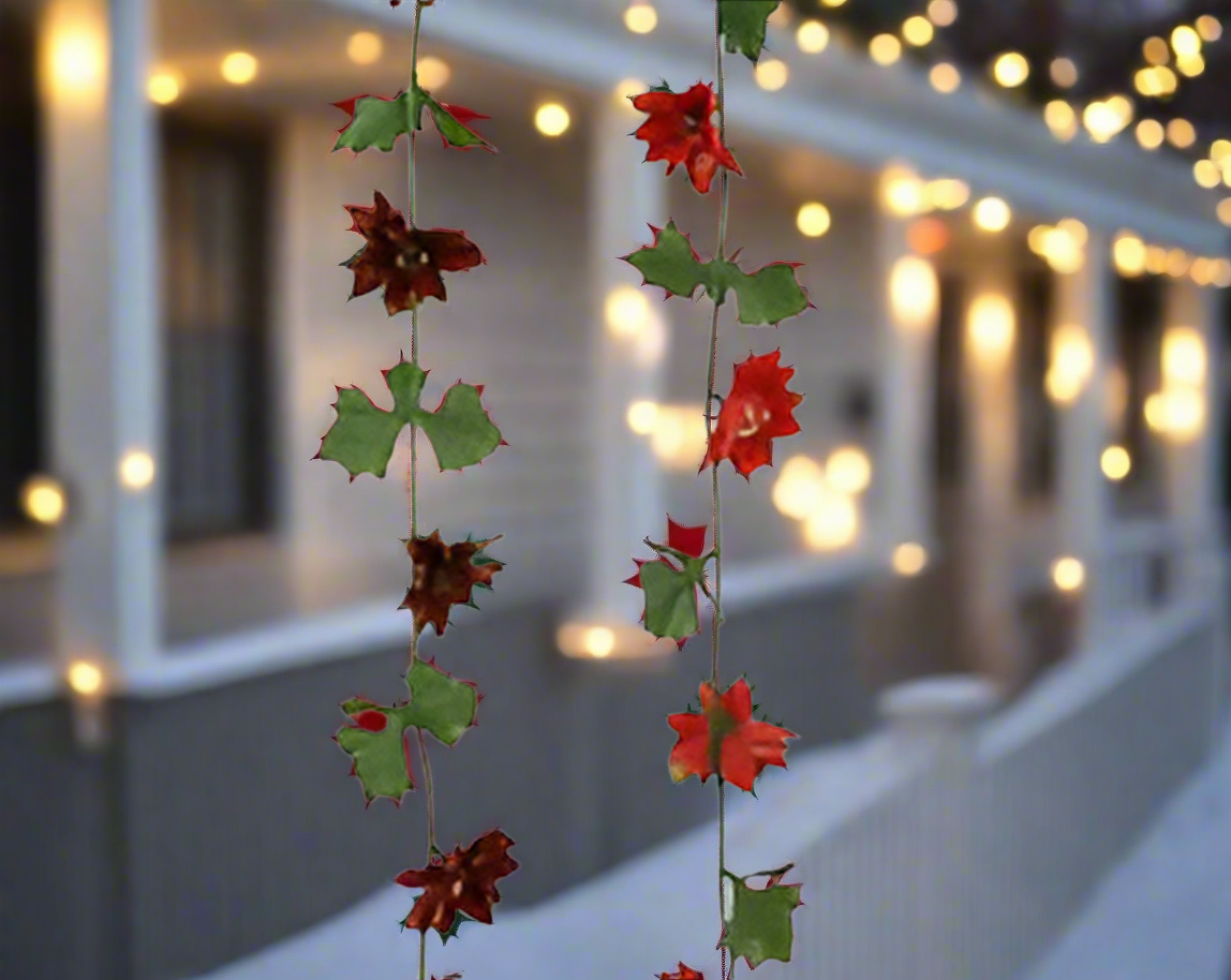 Christmas Garland - Red/Burgandy Poinsettia