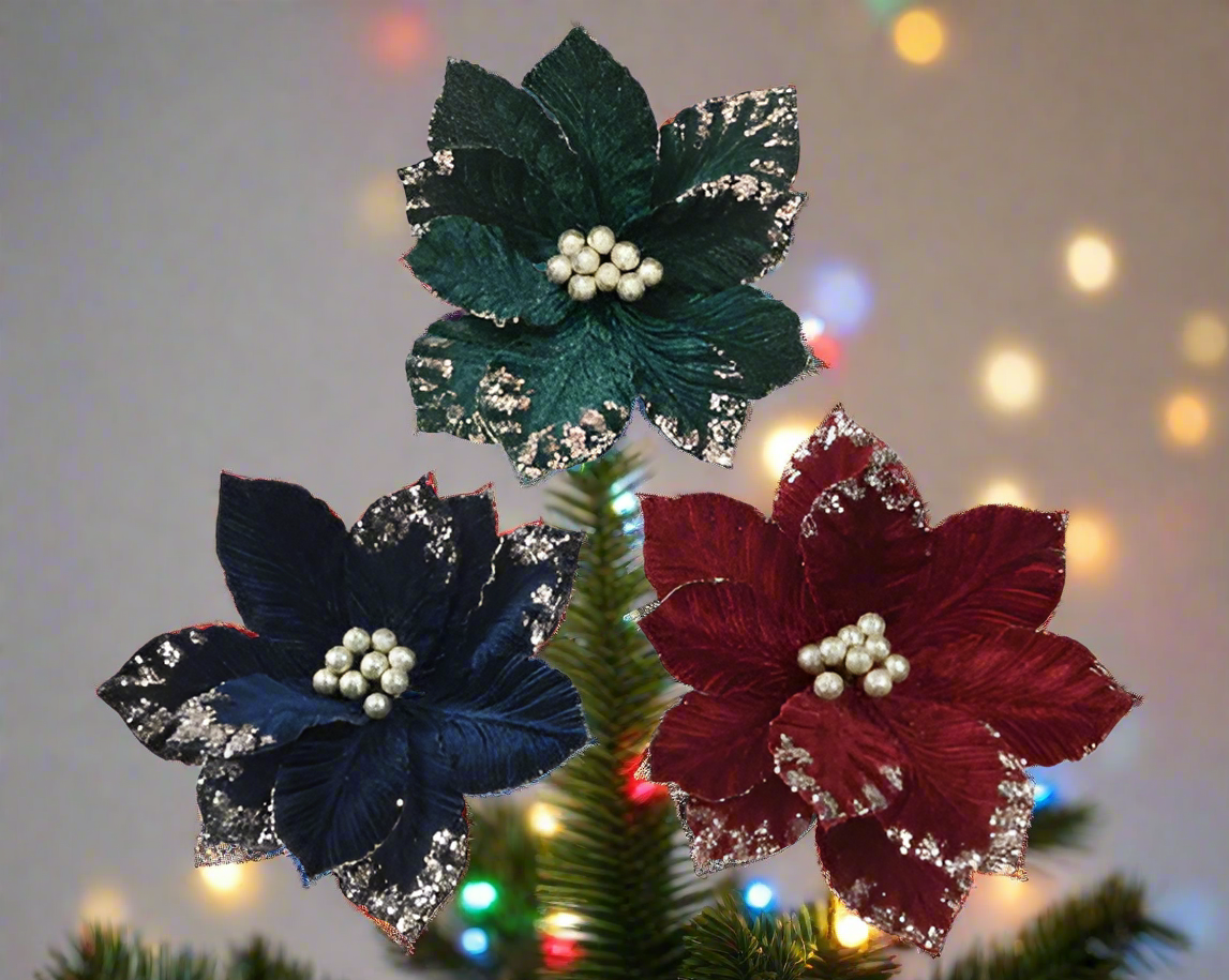 Christmas Floristry Pick - Vintage Velvet Flower