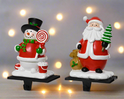Christmas Stocking Holder - Santa Claus/Snowman