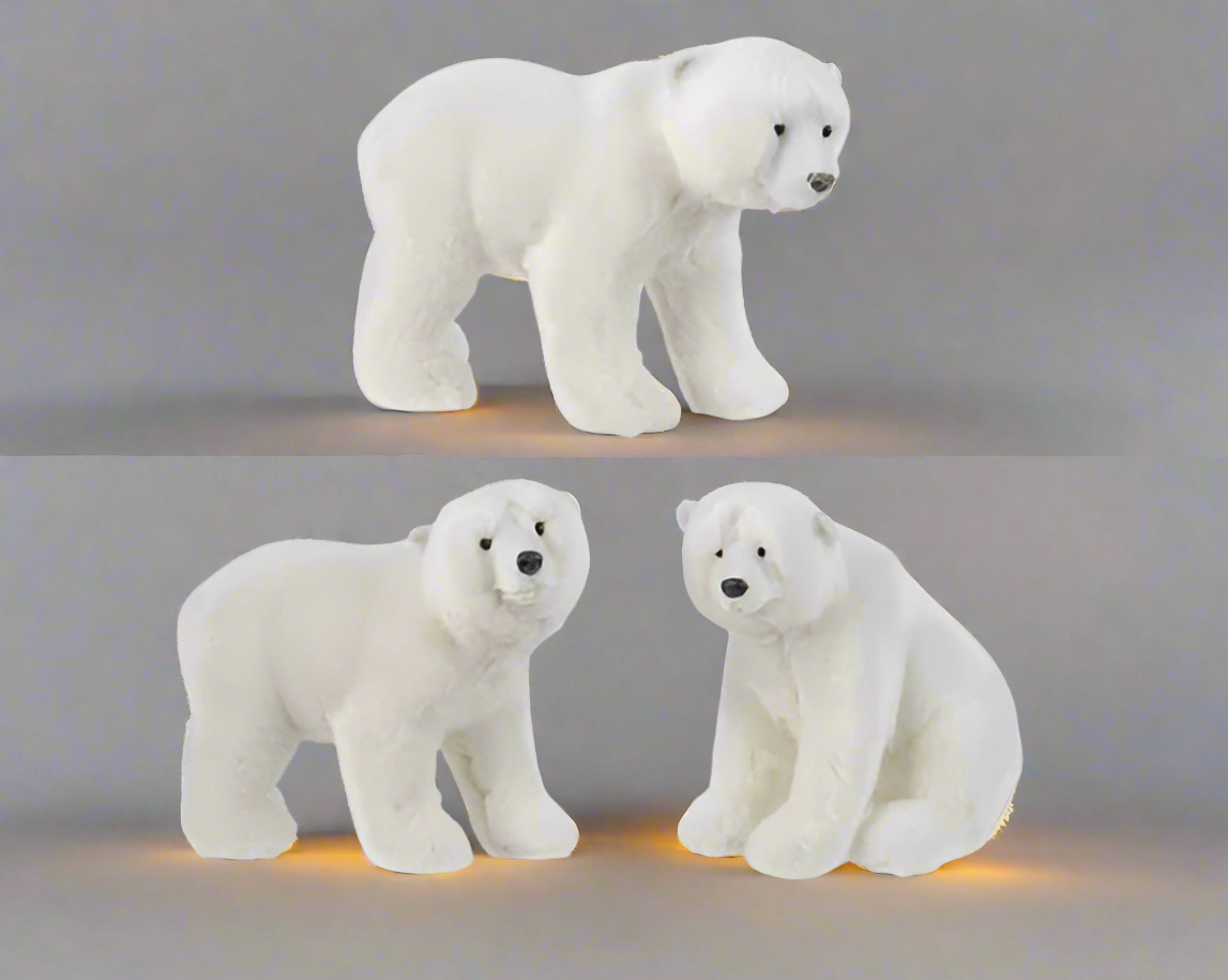 Fluffy Polar Bear -  3 assorted