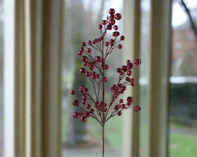 Christmas Floristry Stem - Maroon Berry Spray