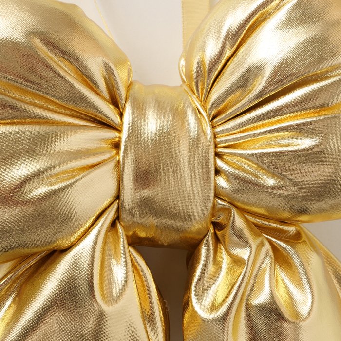 Christmas Bow- Lamé Red/Gold