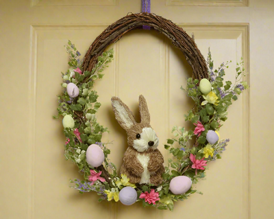 Easter Egg Door Wreath with Bunny