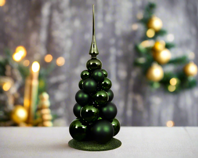 Christmas Ornament - Red/Green Glass Bauble Christmas Tree