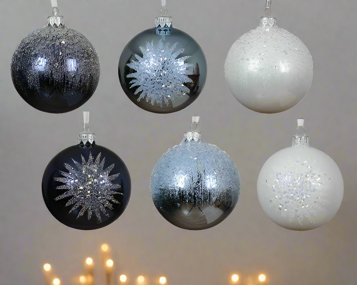 Glass Beaded Decoration - Night Blue/ Ice Blue/ Winter White **CLICK & COLLECT ONLY**