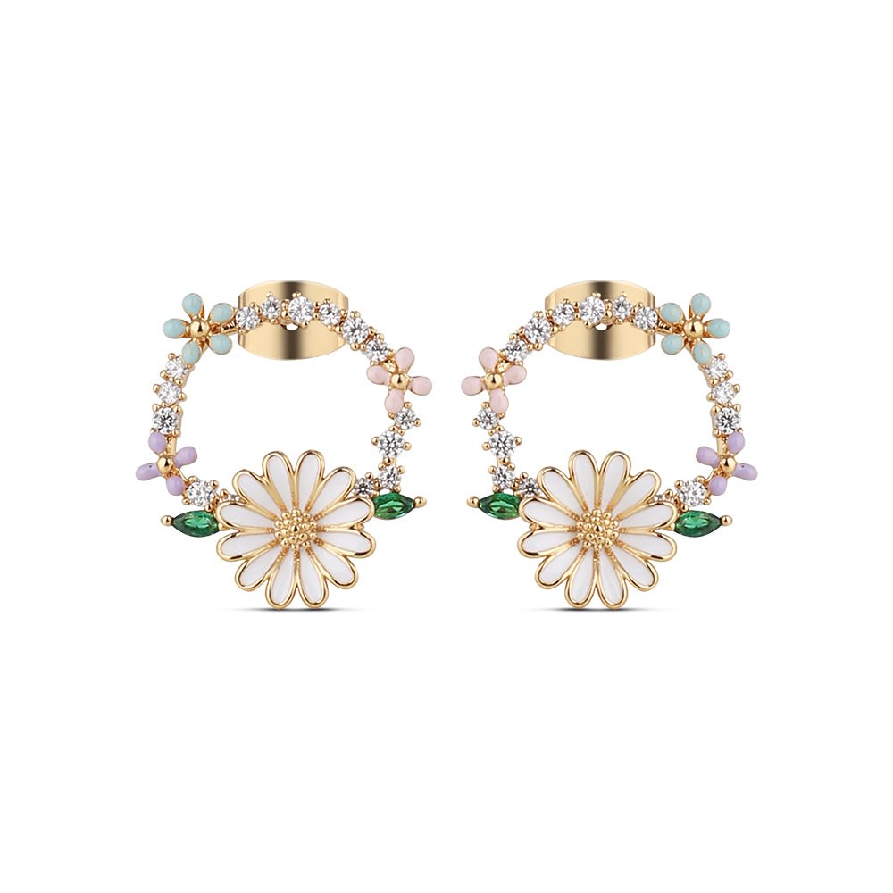 Newbridge Silverware Earrings - Gold Plated Daisy