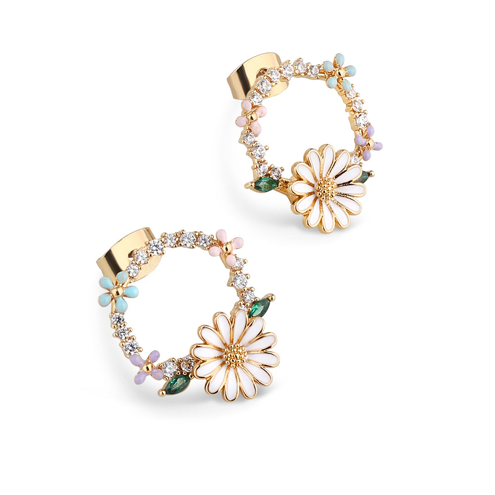 Newbridge Silverware Earrings - Gold Plated Daisy