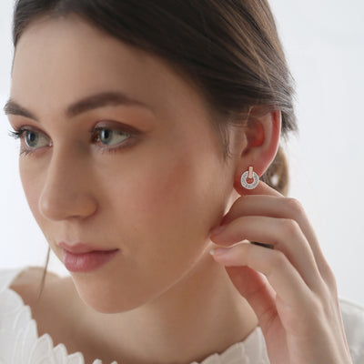 Newbridge Silverware Earrings - Tiamo Silver & Rose Gold Plated