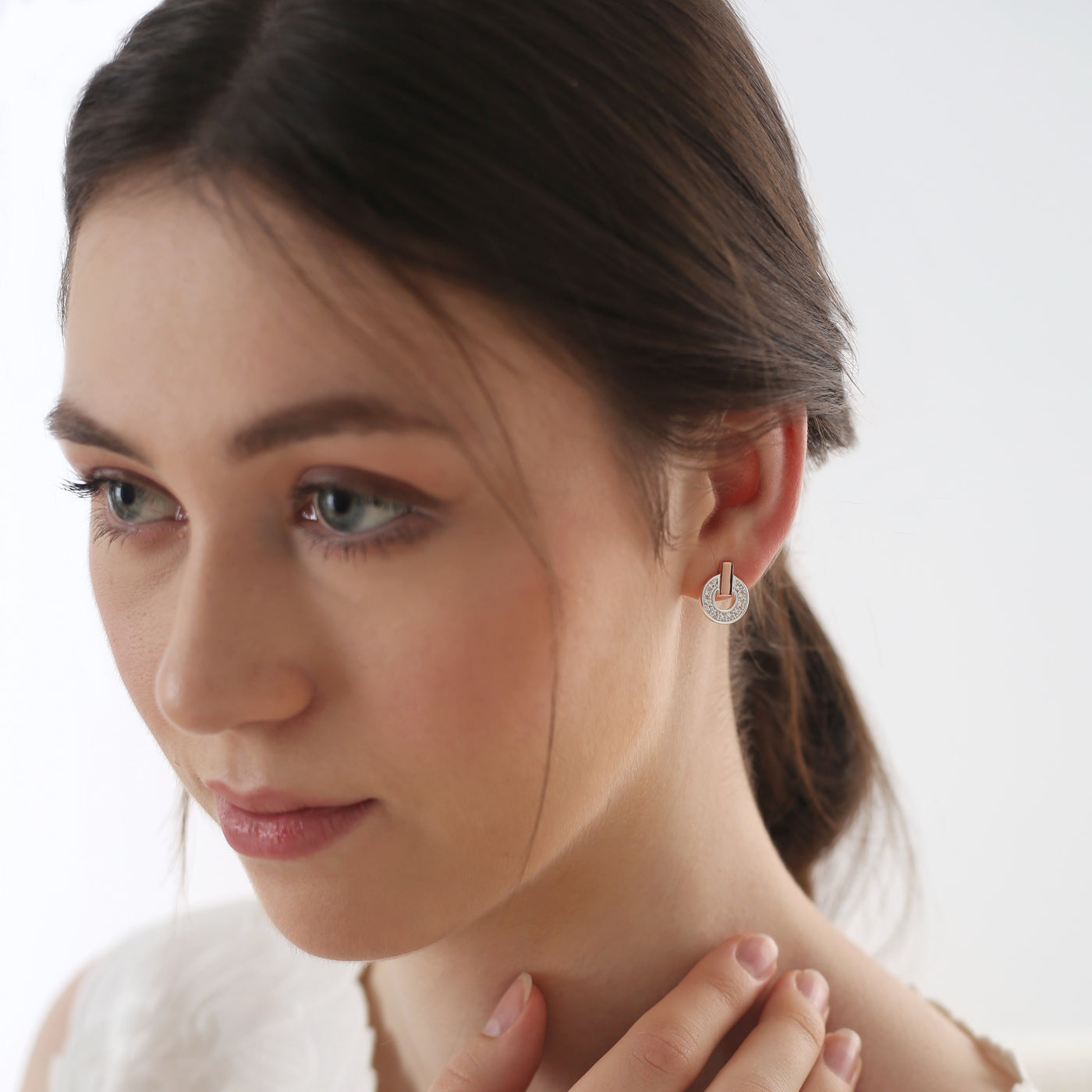 Newbridge Silverware Earrings - Tiamo Silver & Rose Gold Plated