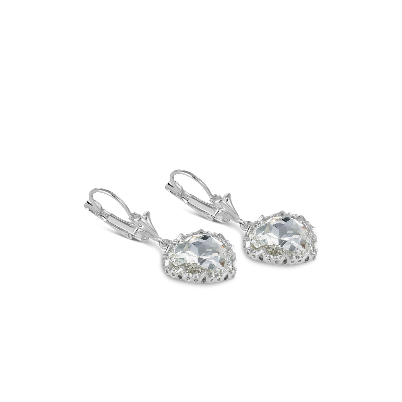 Newbridge Silverware Earrings - Clear Stone Heart