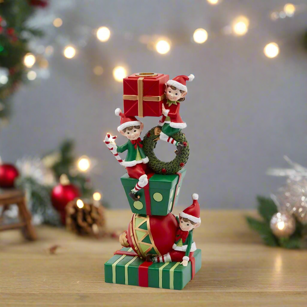 Santa's Little Helpers Candle Holder