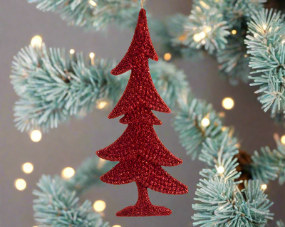 Red Glitter Star/Tree/Snowflake Decoration