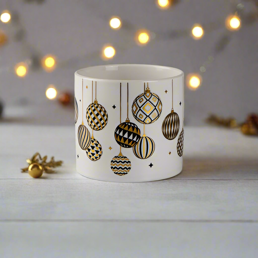 Christmas Tealight Holder - Ceramic Baubles