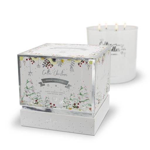 Celtic Candles Christmas 2024 Luxury 4 Wick Candle - Cinnamon & Winter Berries/Frankincense and Myrrh