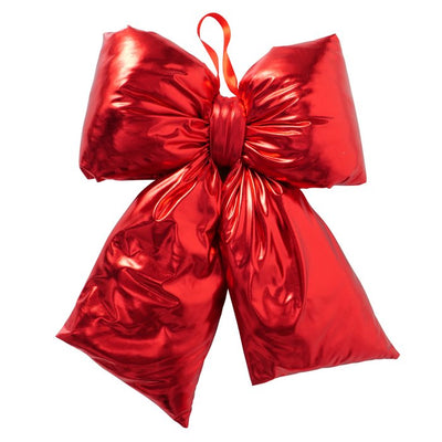 Christmas Bow- Lamé Red/Gold