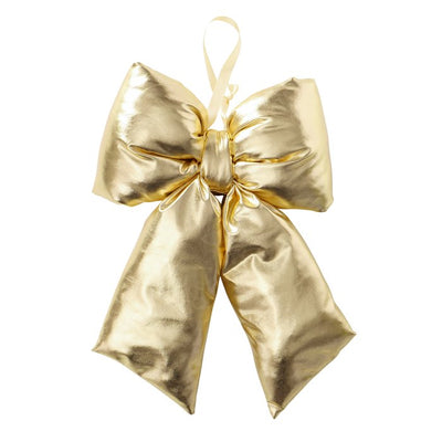 Christmas Bow- Lamé Red/Gold
