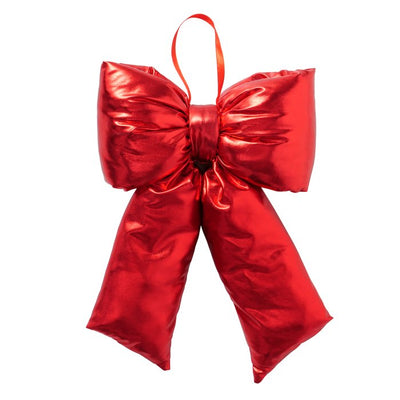 Christmas Bow- Lamé Red/Gold