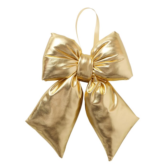 Christmas Bow- Lamé Red/Gold