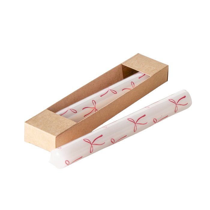 Dinner Candle Collection - Set of 2 Ribbon Motif