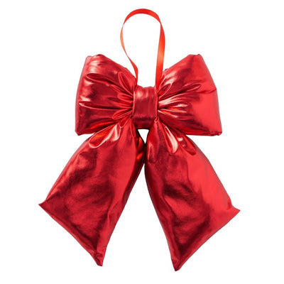 Christmas Bow- Lamé Red/Gold