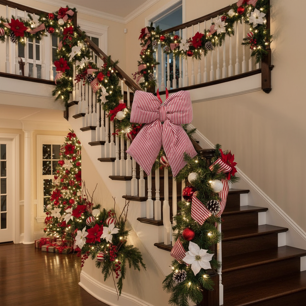 Christmas Bow - Candy Stripe Collection