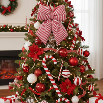 Christmas Bow - Candy Stripe Collection