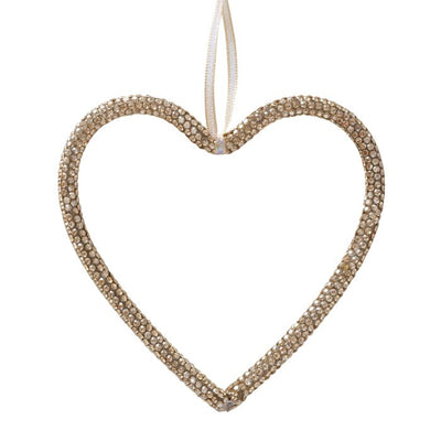 Christmas Tree Hanging Decoration - Gold Sequin Heart/Star