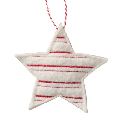 Christmas Tree Hanging Decoration -  Embroidered Heart/Star/Tree