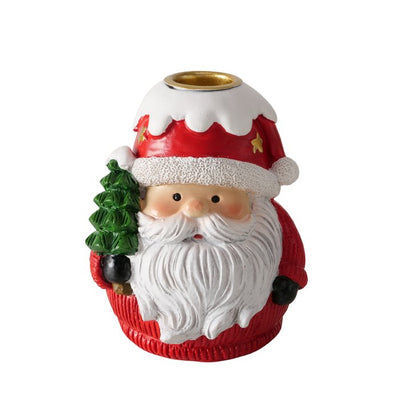 Christmas Candle Holder - Santa Claus/Snowman
