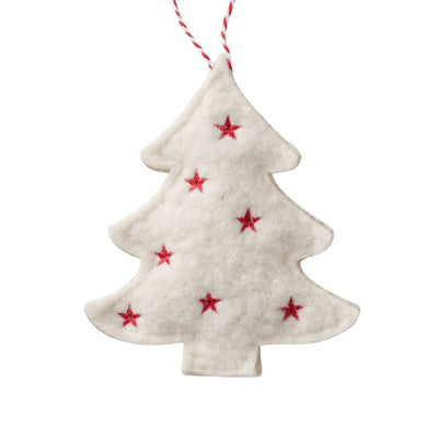 Christmas Tree Hanging Decoration -  Embroidered Heart/Star/Tree