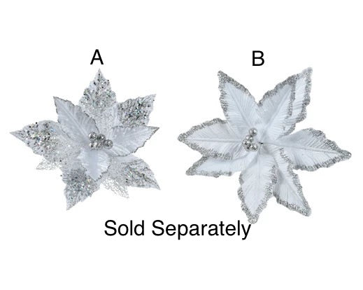 Christmas Floristry Pick - White Poinsettia