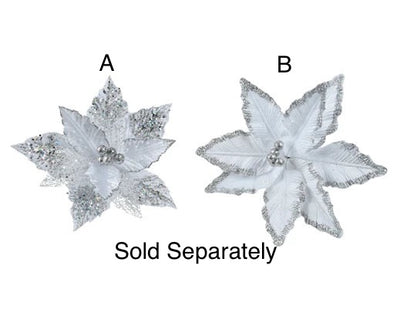 Christmas Floristry Pick - White Poinsettia